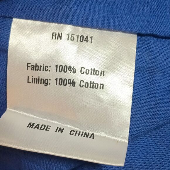 O.p.t Women Blue / White Tiered Maxi dress with V Neckline and Flutter Sleeves L - Picture 16 of 16